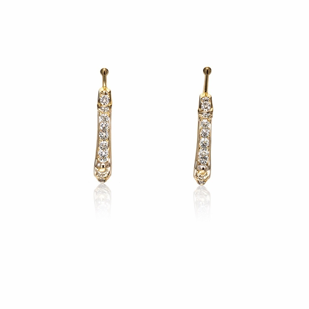 Tuckernuck Gold Pavé White Enamel Hoop Earrings - Picture 2 of 5